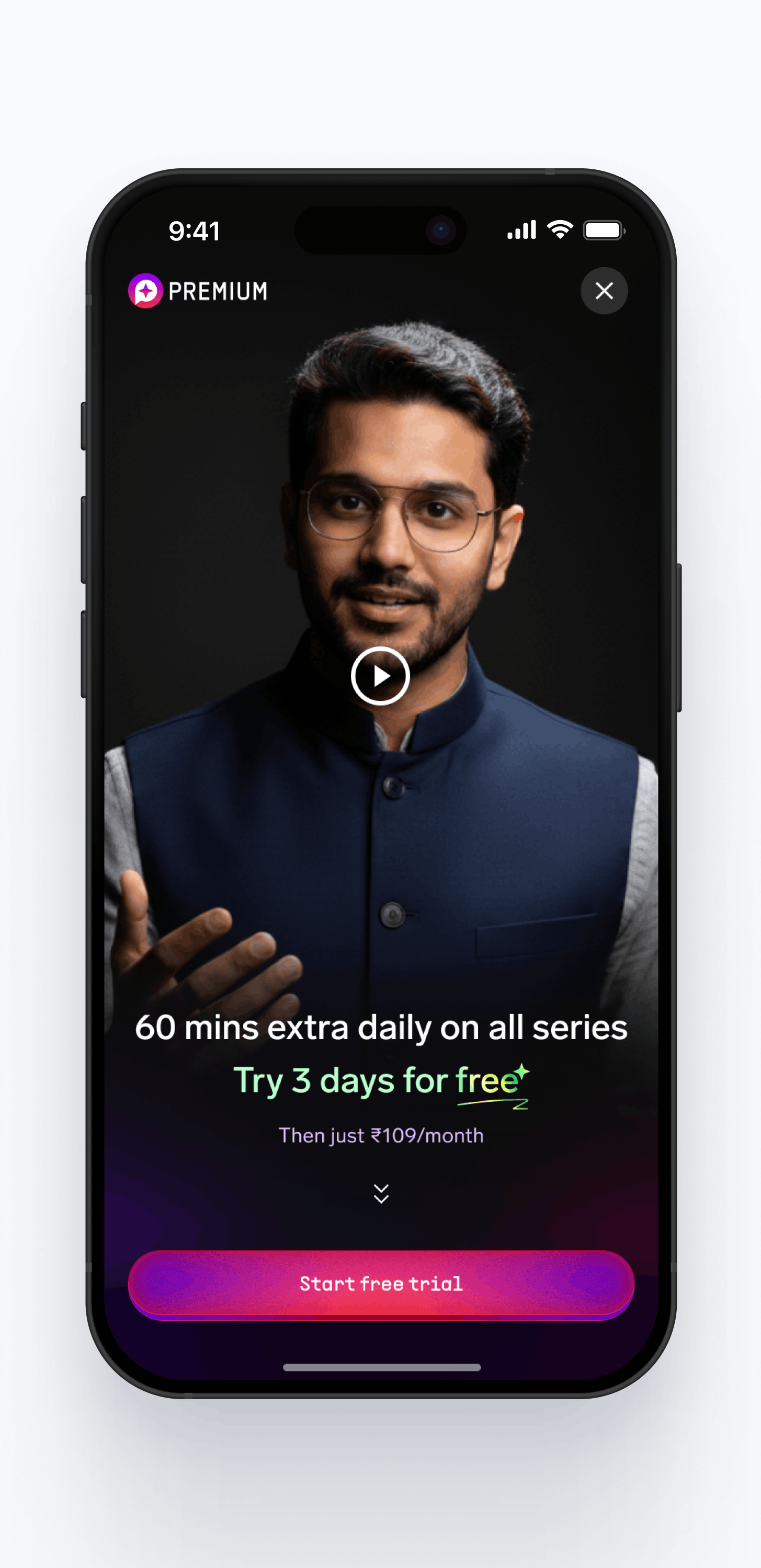 Localized Premium video introducing the daily listening benefit and free trial